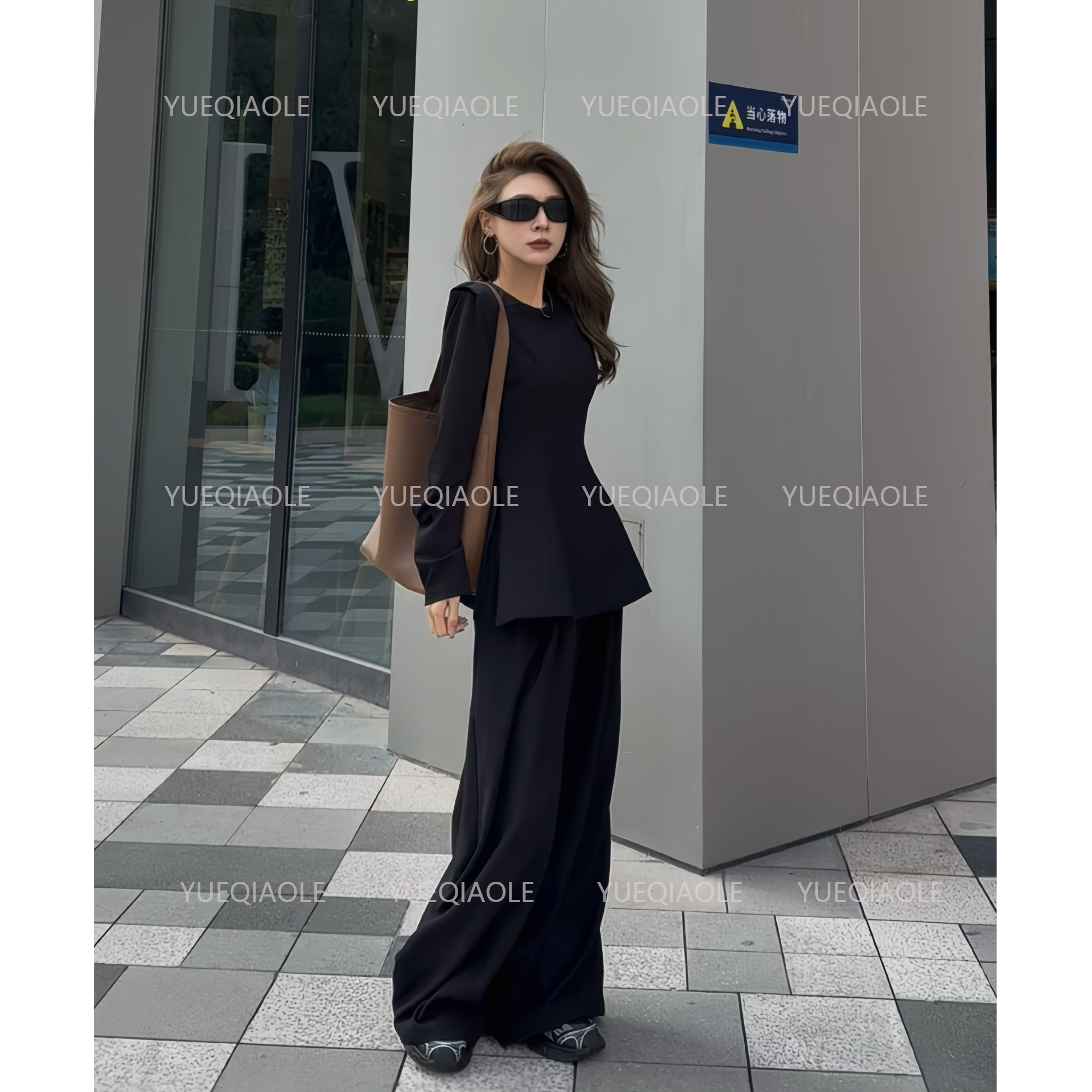 高级感气质套装女2025年秋季新款时尚设计感上衣阔腿裤气质两件套