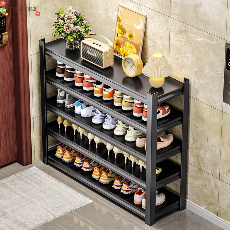 家用门口落地钢制鞋架置物架多层铁艺简易玄关入户门后鞋柜收纳架