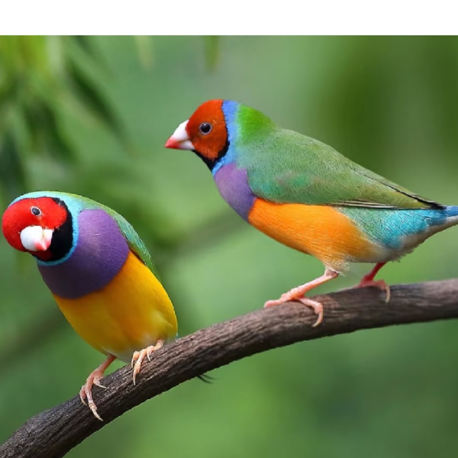 【精品】手养七彩文鸟宠物鸟活鸟