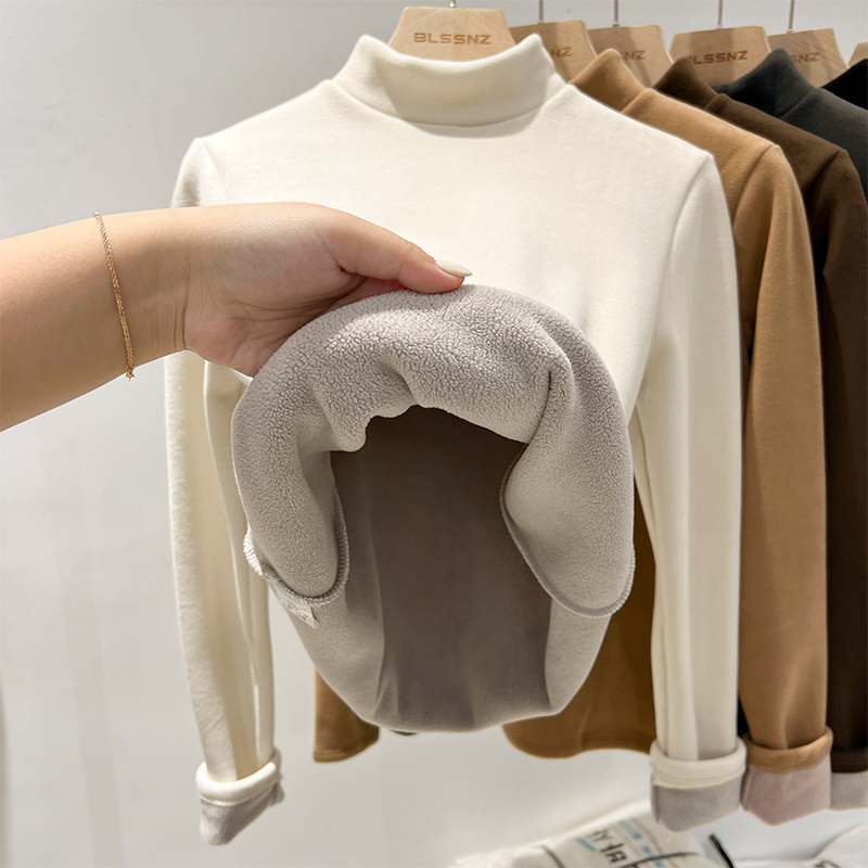 MUMUWU【奥粒绒420克】儿童半高领加绒加厚打底衫内搭保暖长袖T恤