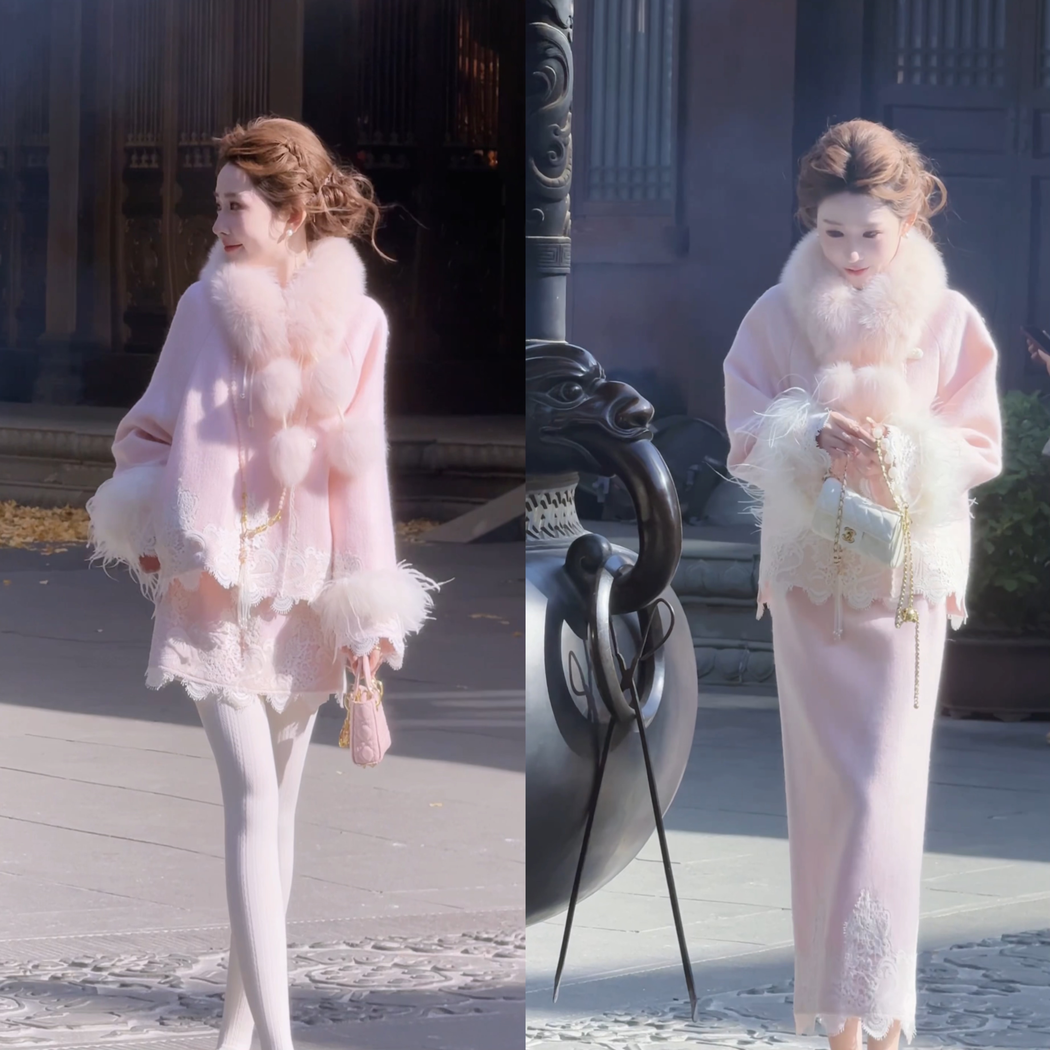 【婷婷】《倾尽天下•冬天一抹桃花 》羽绒长短套装系列TT2SDTH2856