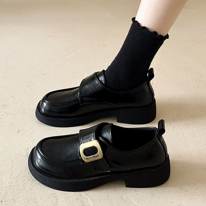 爆款懒人乐福鞋女学院风2026春季新款百搭软底单鞋复古英伦小皮鞋