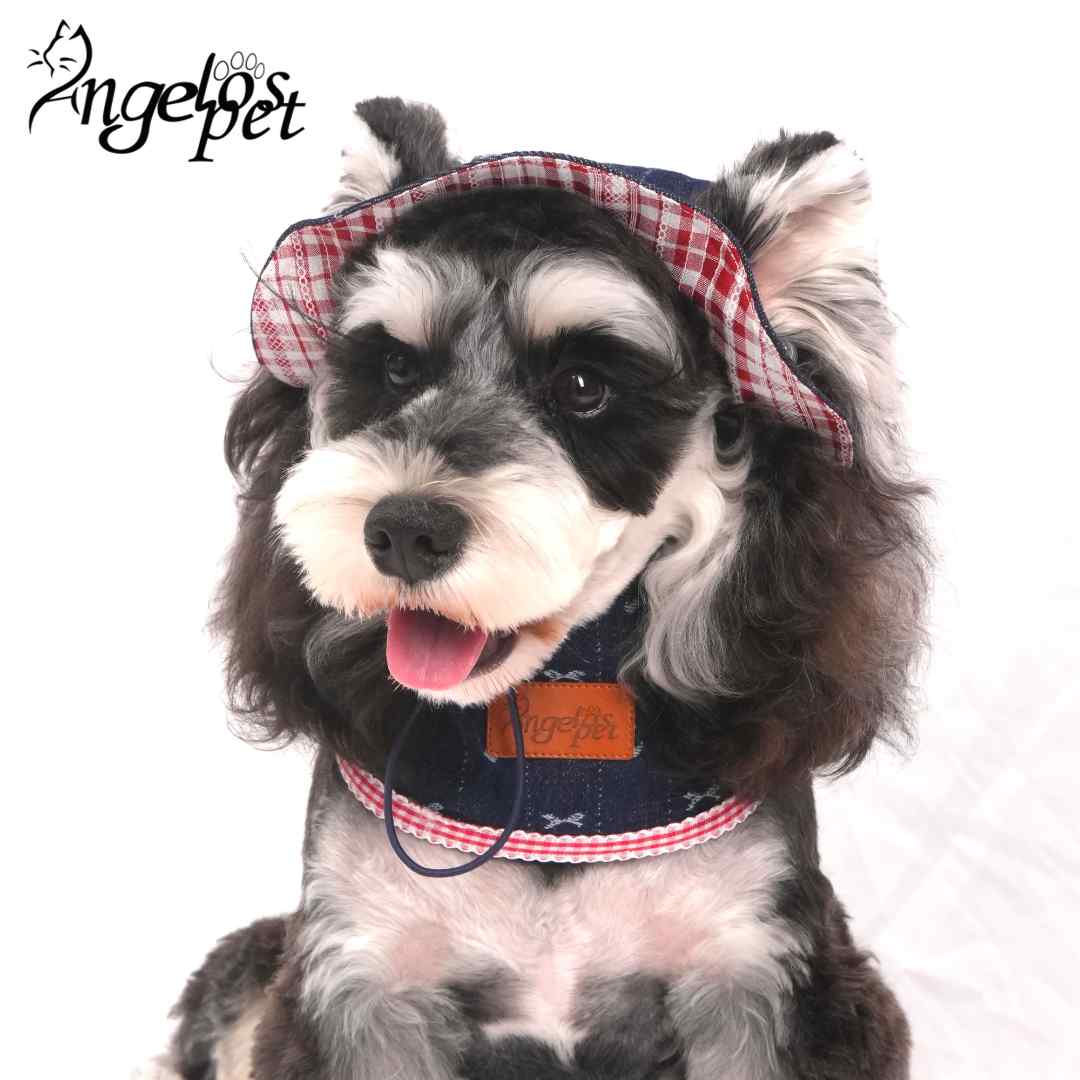 angelospet雪纳瑞比熊穿搭牛仔遮阳帽子Crimsonstitch系列渔夫帽