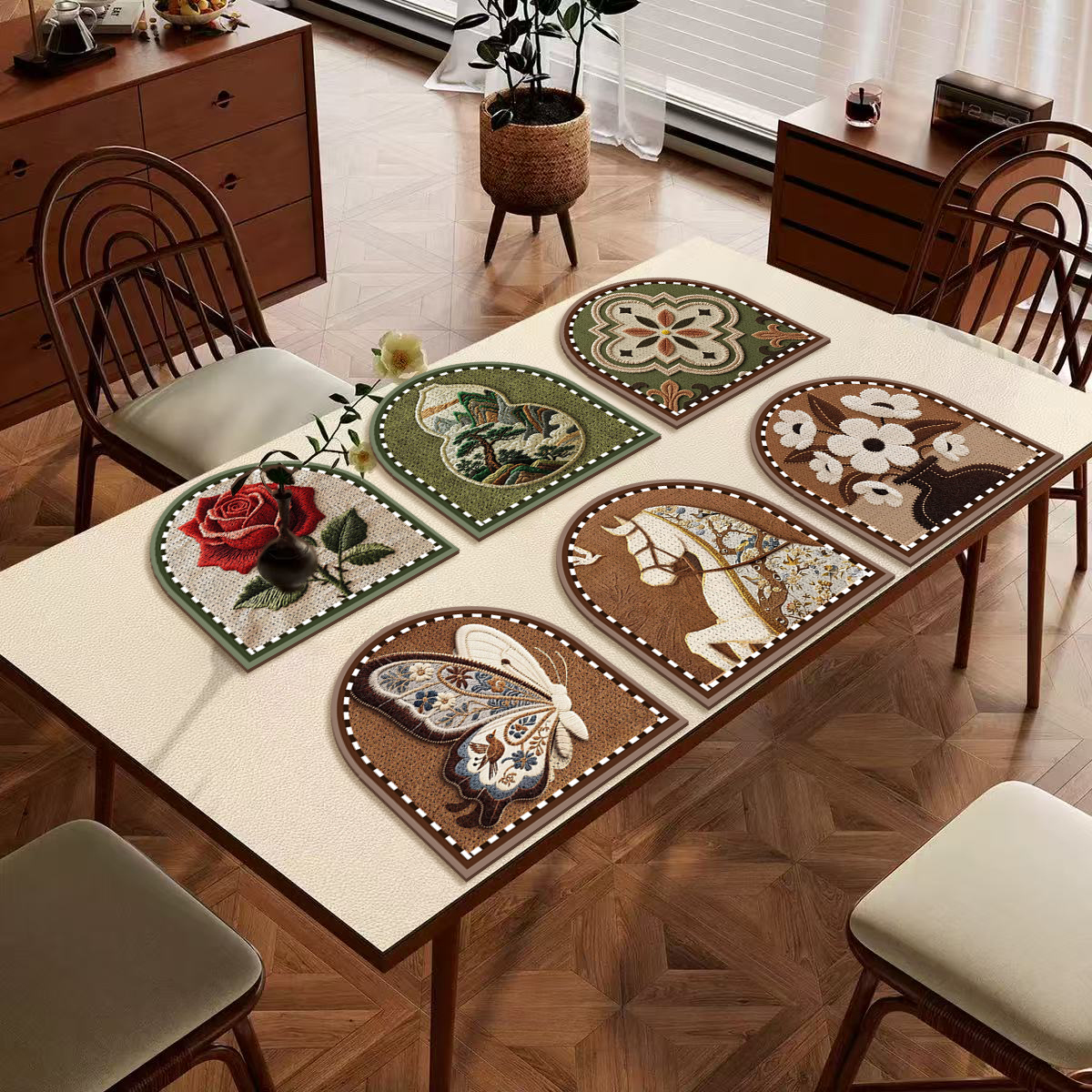 【新疆包邮】6个装欧式复古餐桌垫防水防油免桌布新款轻奢餐桌桌垫