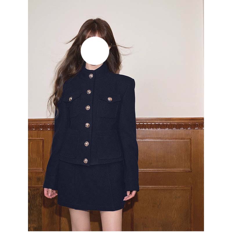 【两件套】【有里布】高级感穿搭小香风套装小立领外套半裙套装TX0159