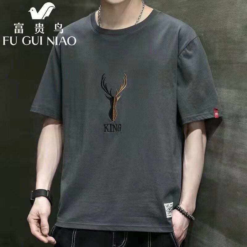 广州十三行男士短袖t恤夏季潮流新款冰丝上衣18-20岁冰丝短袖男