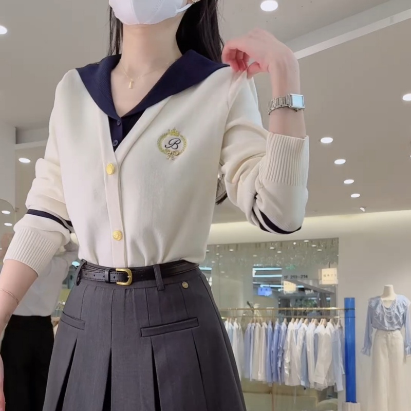 2025春季新款减龄学院风假两件针织衫LK2501477