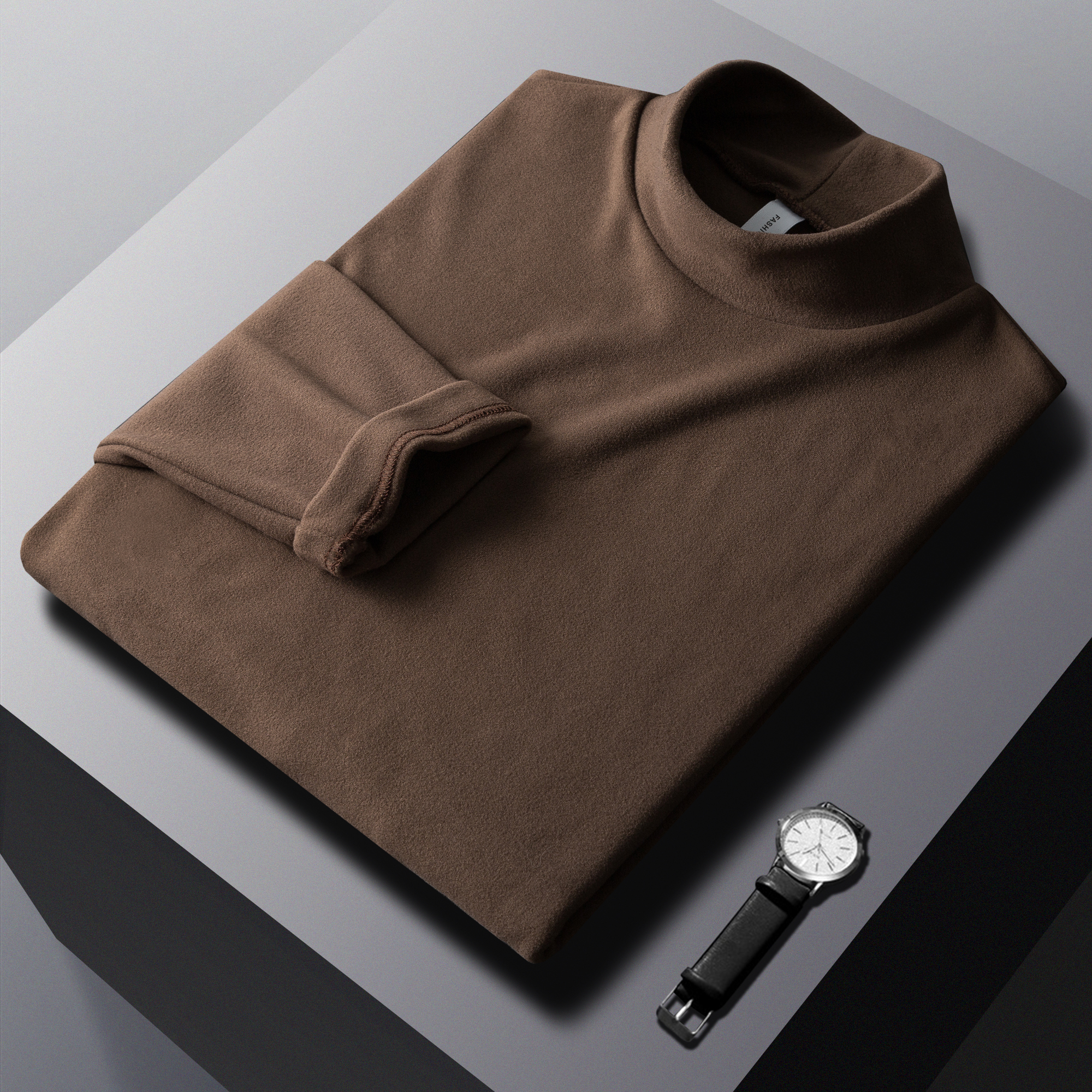 冬季半高领双面绒男士保暖打底衫修身百搭韩版加厚内搭打底衫长袖