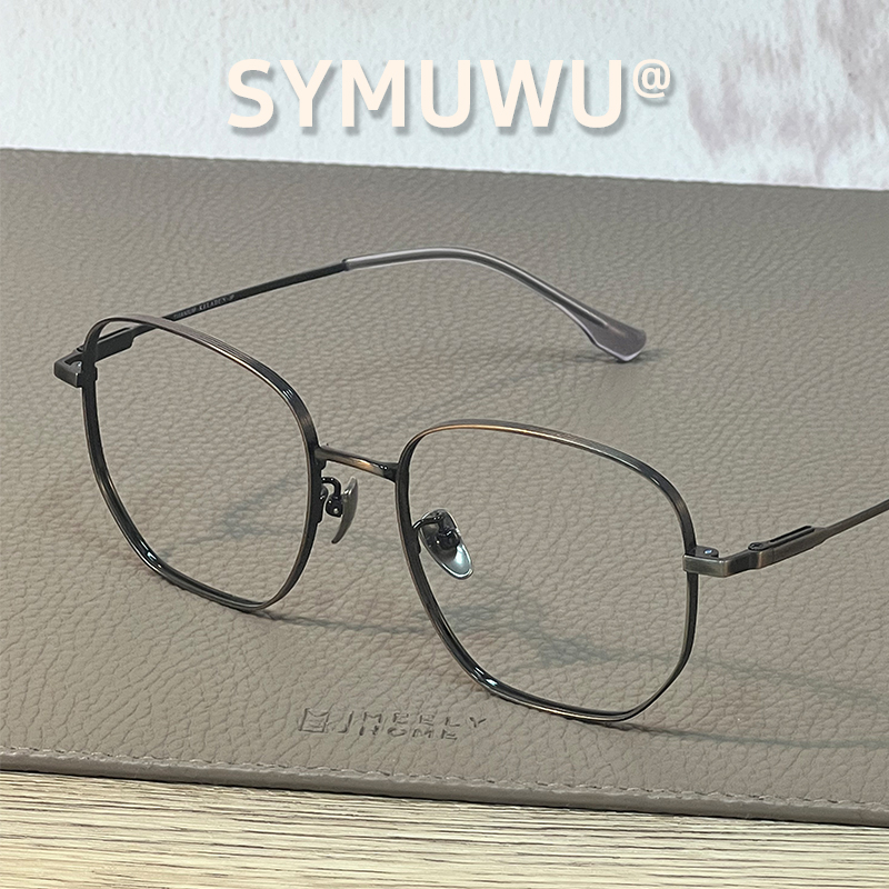 高品质钛架古铜做旧大框眼镜近视镜防蓝光防辐射大脸女款韩版超轻