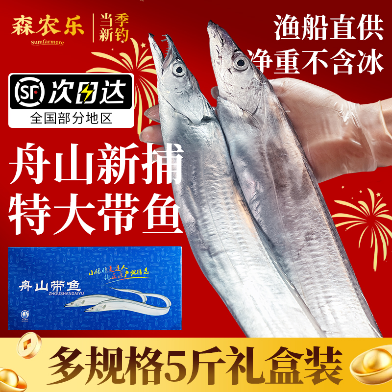 舟山带鱼礼盒鲜活冷冻小眼带鱼特大整条新鲜年货海鲜大礼包送礼