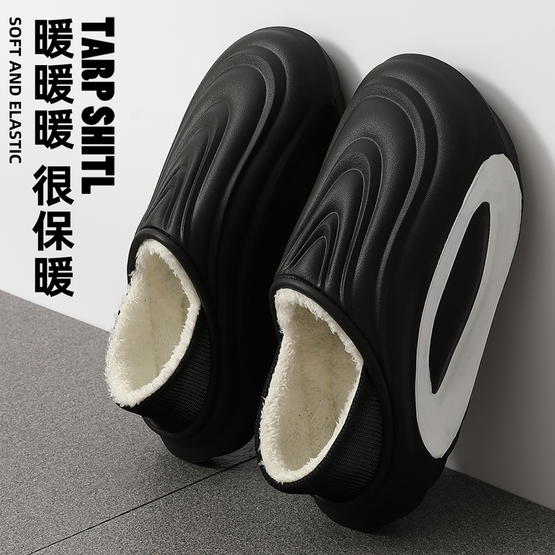 猫力防水棉拖鞋男士包跟冬季外穿2025新款保暖厚底居家毛绒棉鞋女