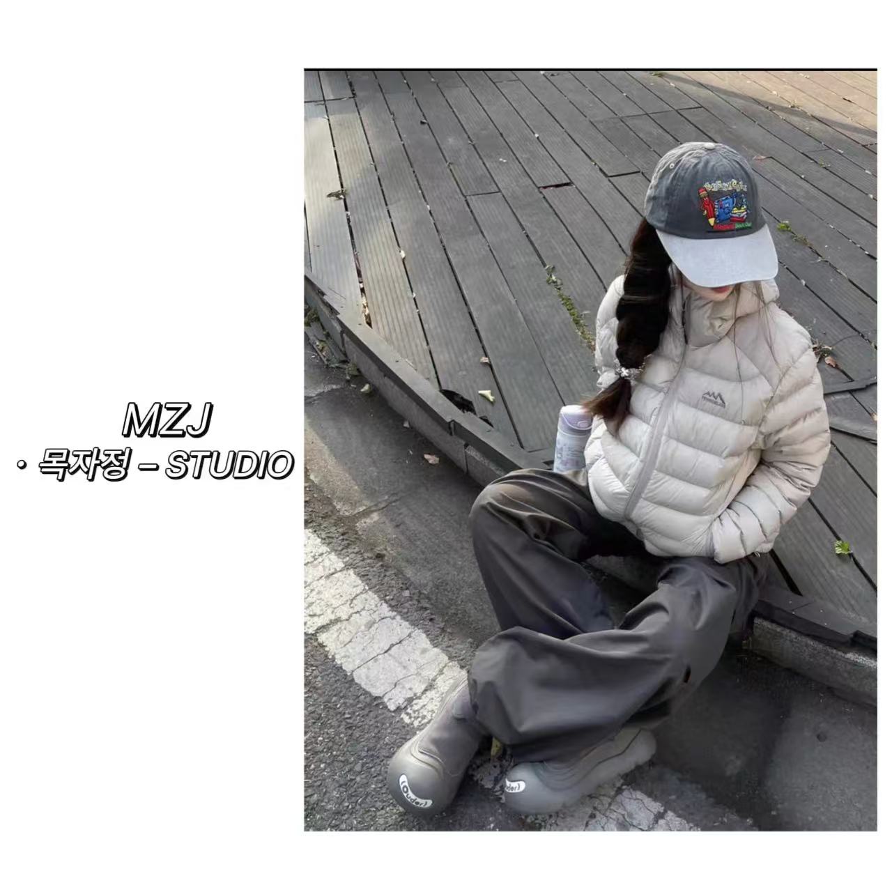 木子静-「蜜汁排骨」韩系时尚百搭小奶包连帽棉服-25231