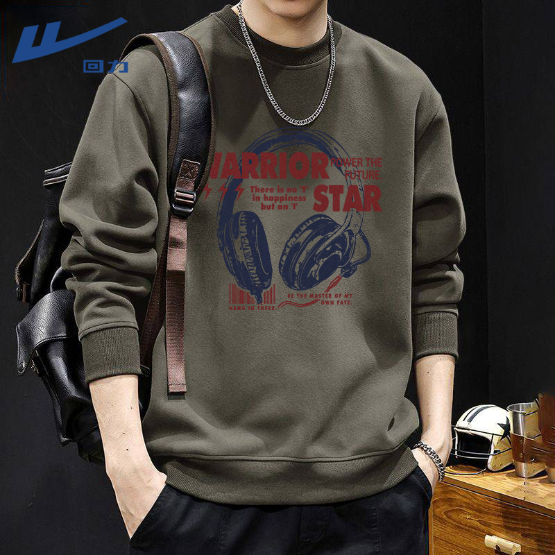 回力圆领卫衣男款加厚秋冬季2025新款爆款长袖高级感痞帅套头上衣