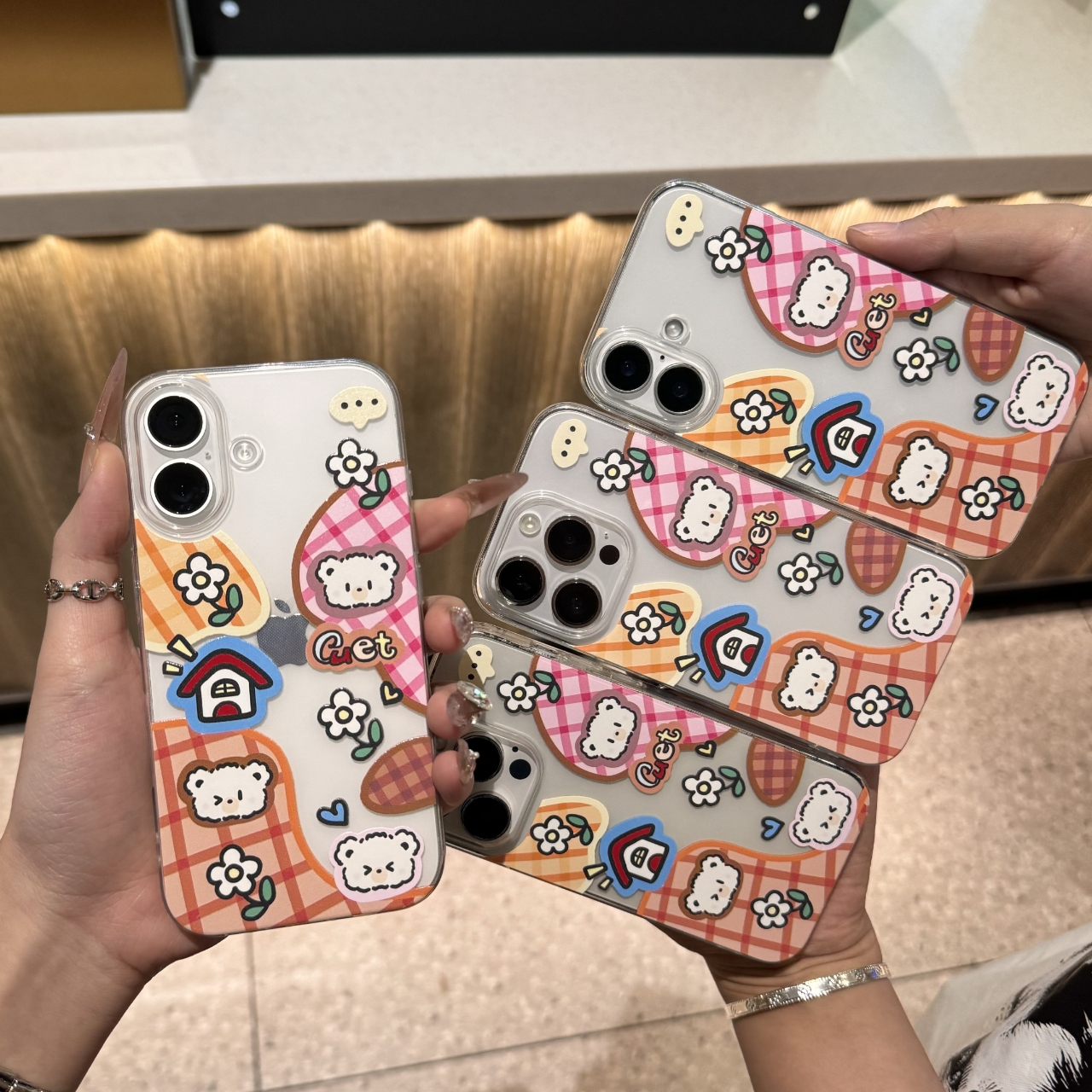 饼干房子小熊适用苹果16promax手机壳15太空壳小米华为防摔14/13