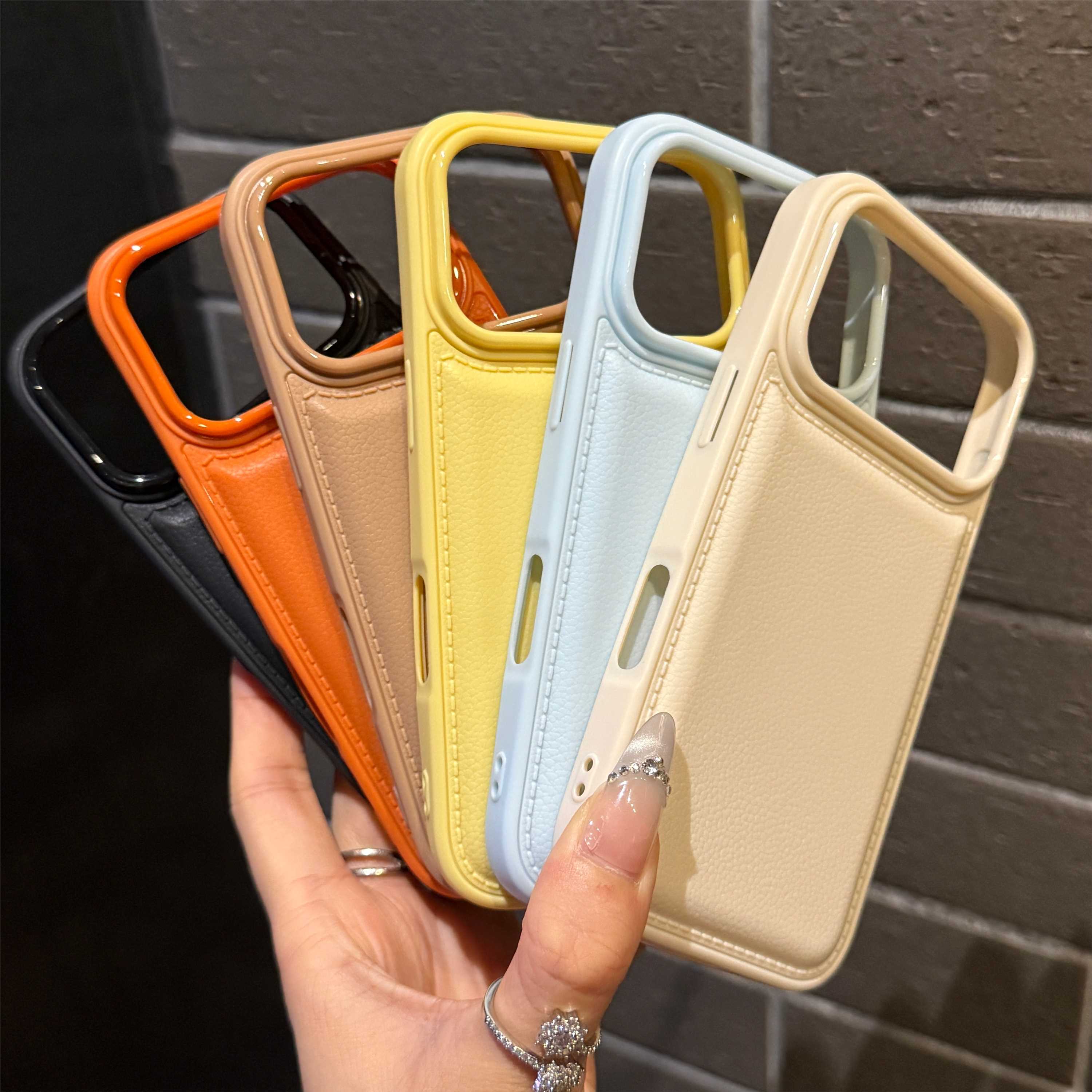 适用苹果17promax秋冬手机壳17pro高级橙色iPhone16软硅胶AIR新款