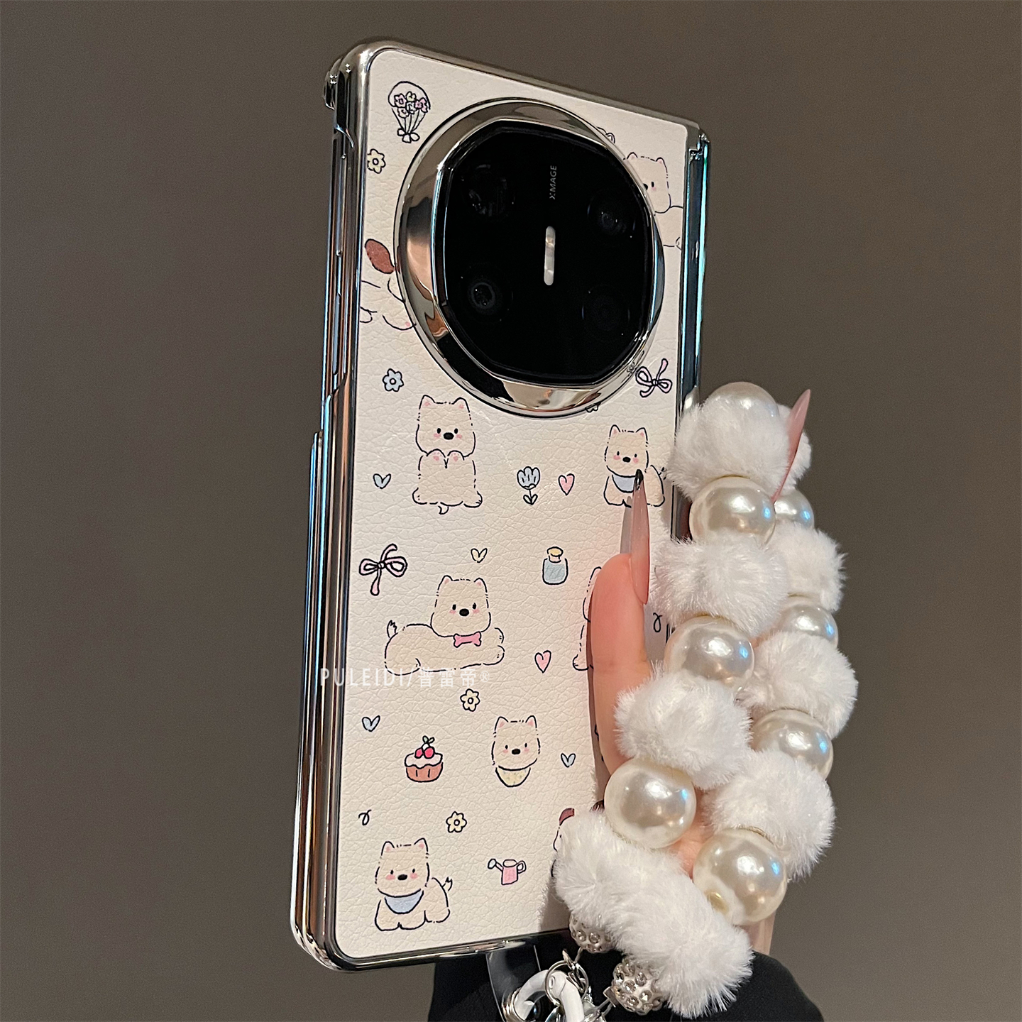 ins风皮纹狗狗适用适用华为MateX6典藏版折叠屏手机壳MateX5可爱