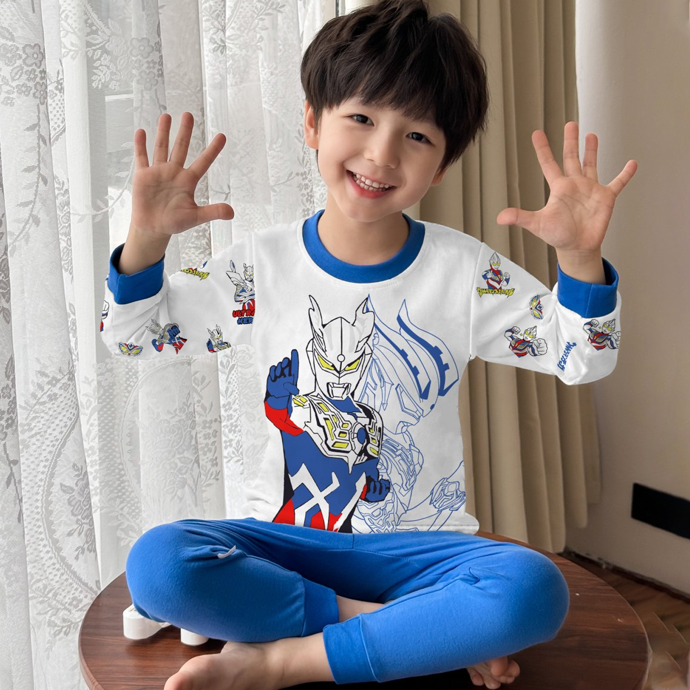 赛罗奥特曼儿童秋衣秋裤秋冬款男童全棉内衣套装小男孩宝宝打底衫