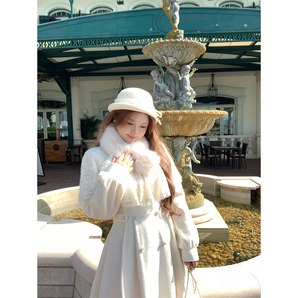 安妮不火【毛毛围脖  雪国千金笺】秋冬氛围感搭配配饰A253L0013