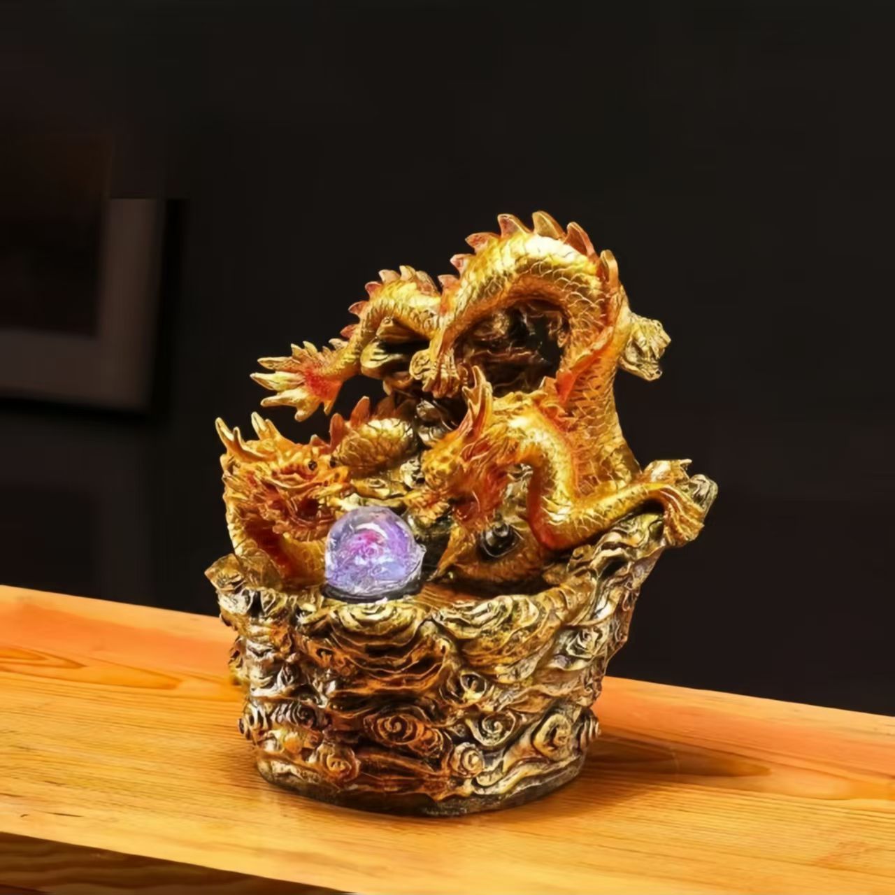 神龙流水摆件办公室酒店前台店铺开业乔迁装饰摆件