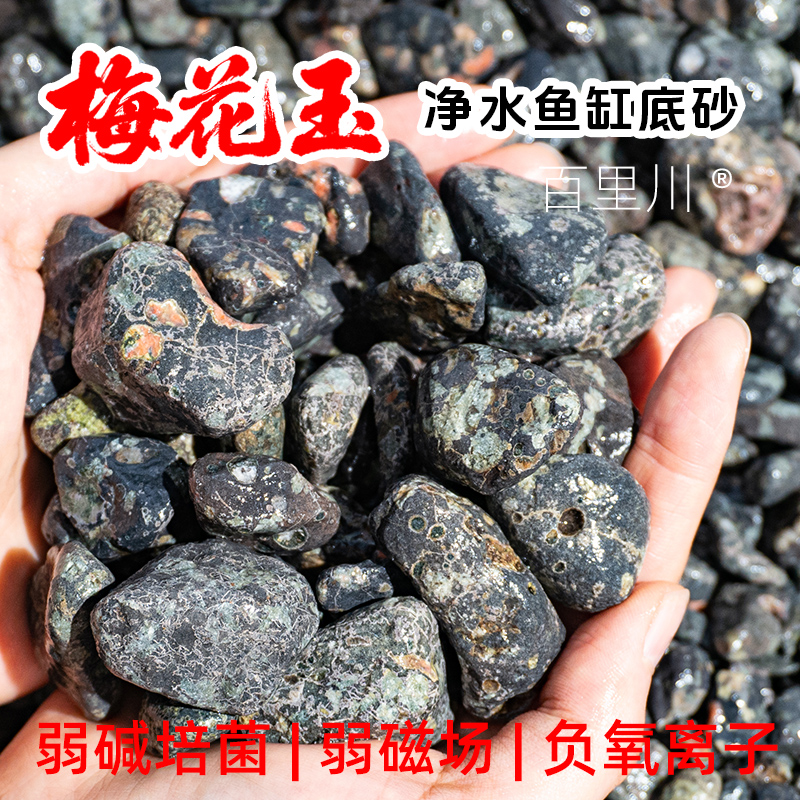 鱼缸造景净水玉石安山岩汝石梅花石鱼缸石鱼食养鱼用品乌龟过滤石