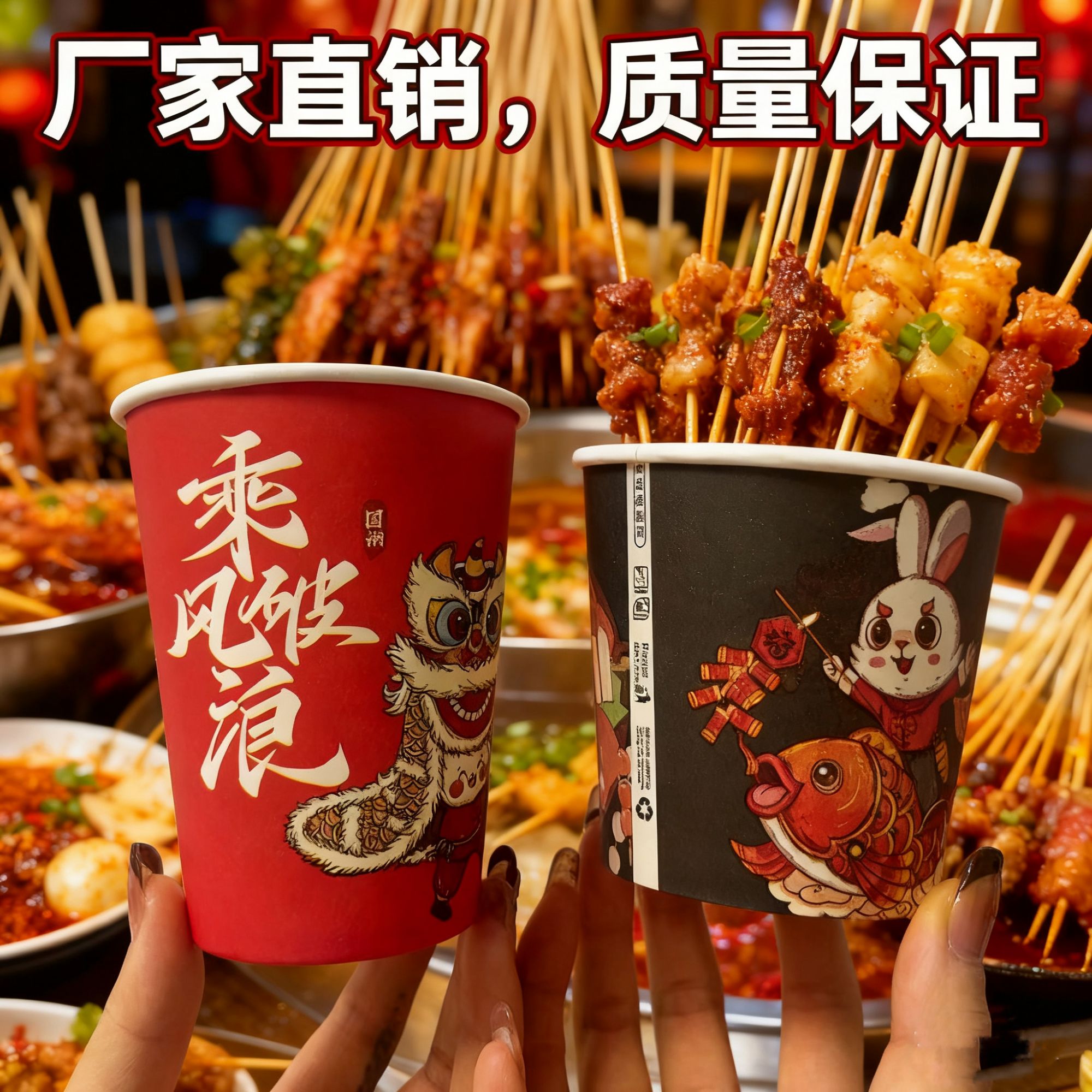 关东煮一次性纸杯串串打包桶商用冷锅炸串纸杯钵钵鸡关东煮商用