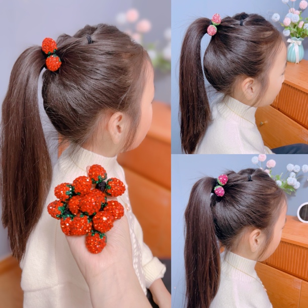 【韩版定制草莓圈】亮闪闪草莓发绳