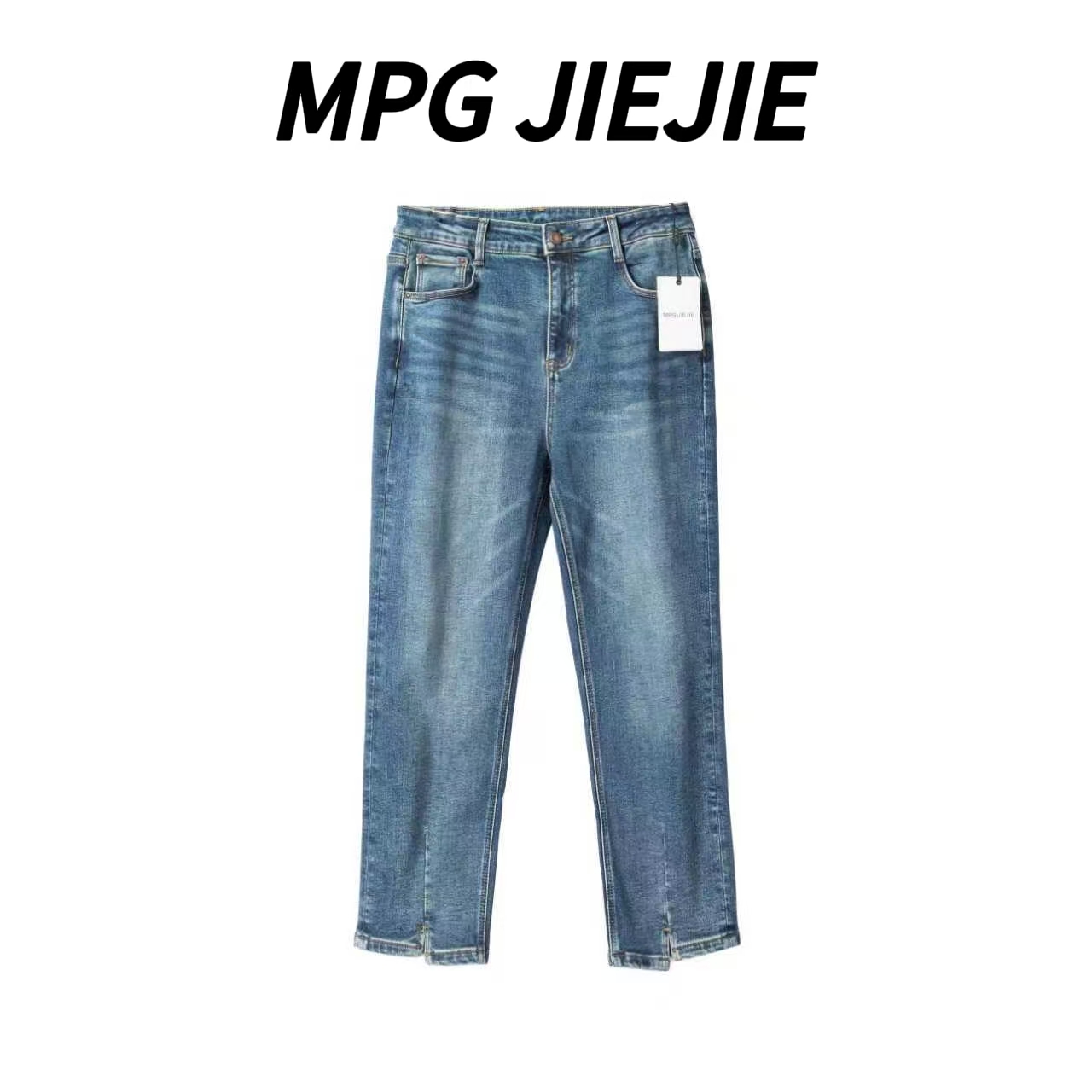 MPG JIEJIE【瘦没了】25冬款加绒大码显瘦设计款水洗软牛仔裤