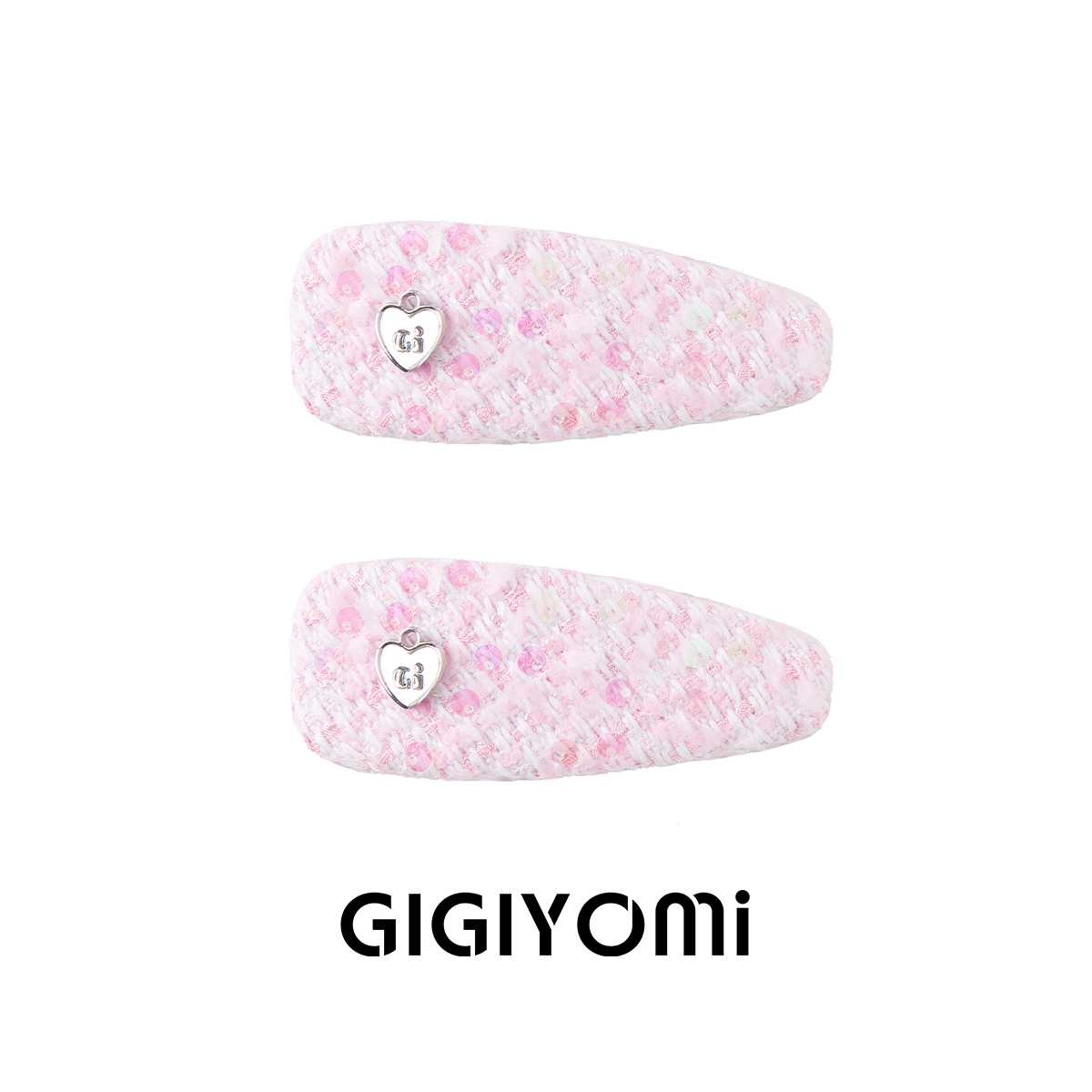 GIGIYOMi韩国小众设计师爱心甜美少女樱花粉色小香千金风BB夹发夹