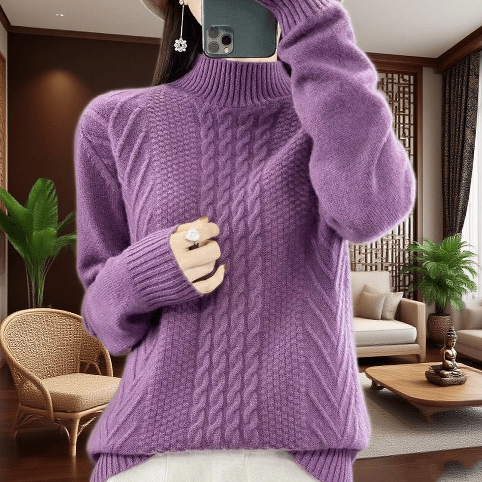 100纯羊绒衫女秋冬半高领加厚宽松亲肤内搭打底针织衫毛衣纯色