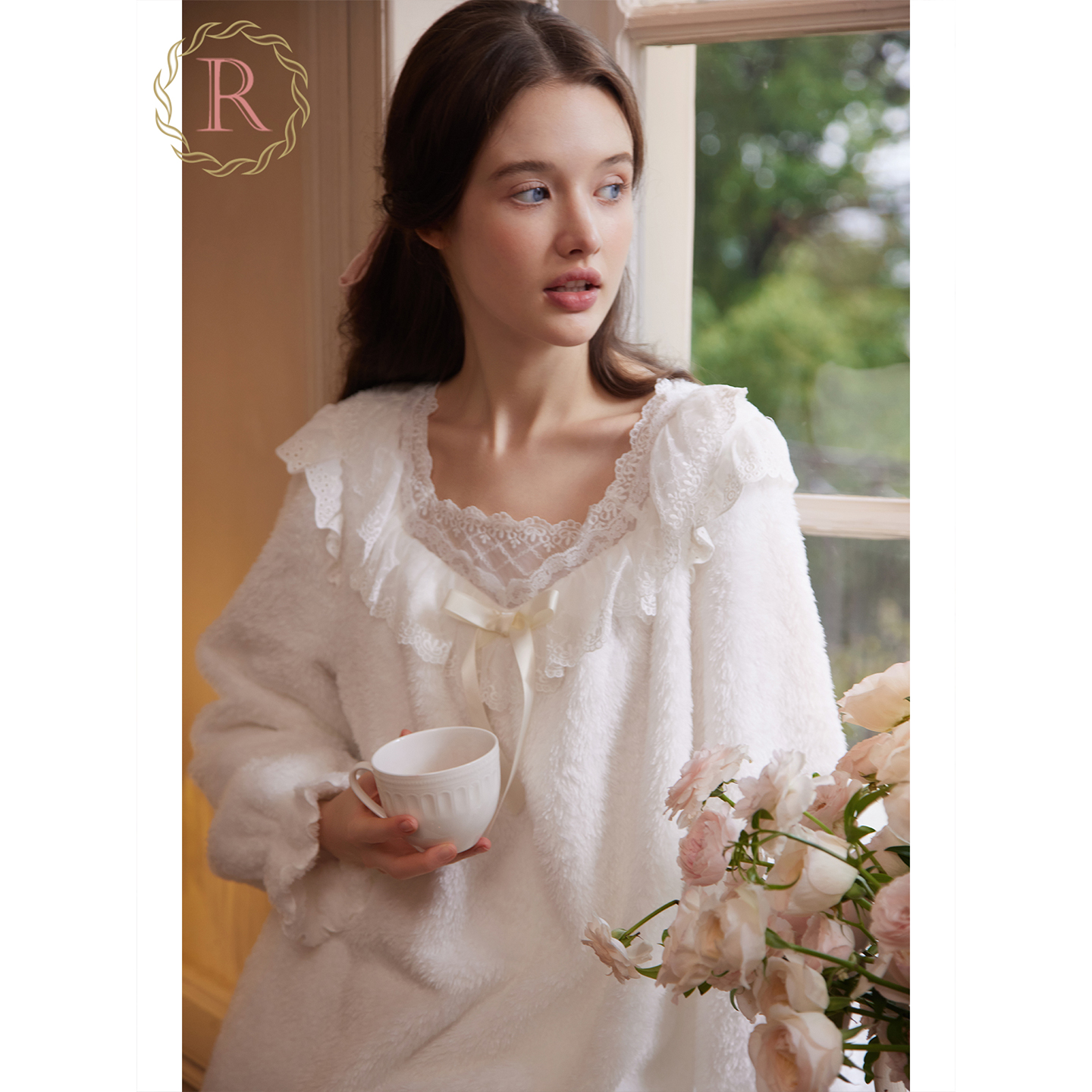 RoseTree法兰绒睡衣女秋冬加绒北极绒宫廷公主家居服套装2025新款