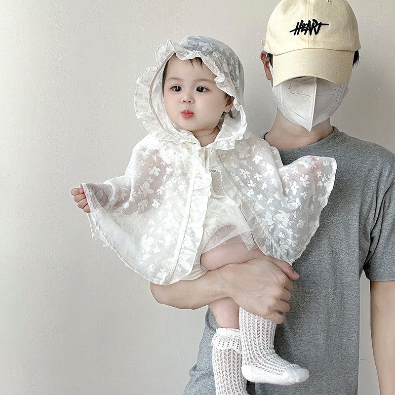婴儿防晒斗篷夏季薄款女宝宝披风外出披肩婴幼儿女孩公主夏装外套