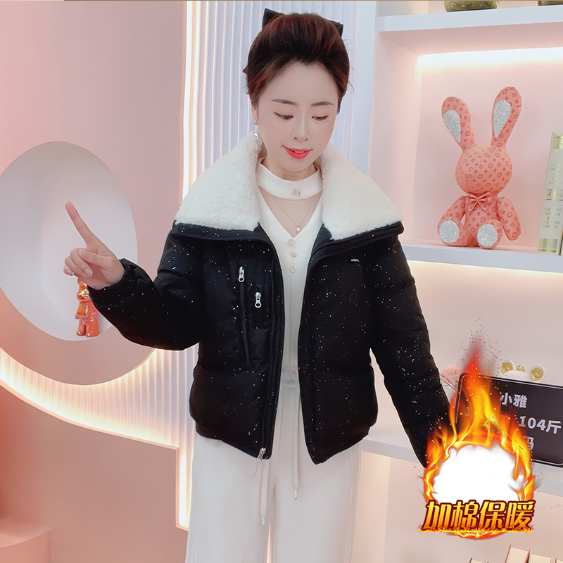 加厚时尚洋气翻领羽绒棉服女2025冬季新款小个子减龄显瘦保暖棉衣