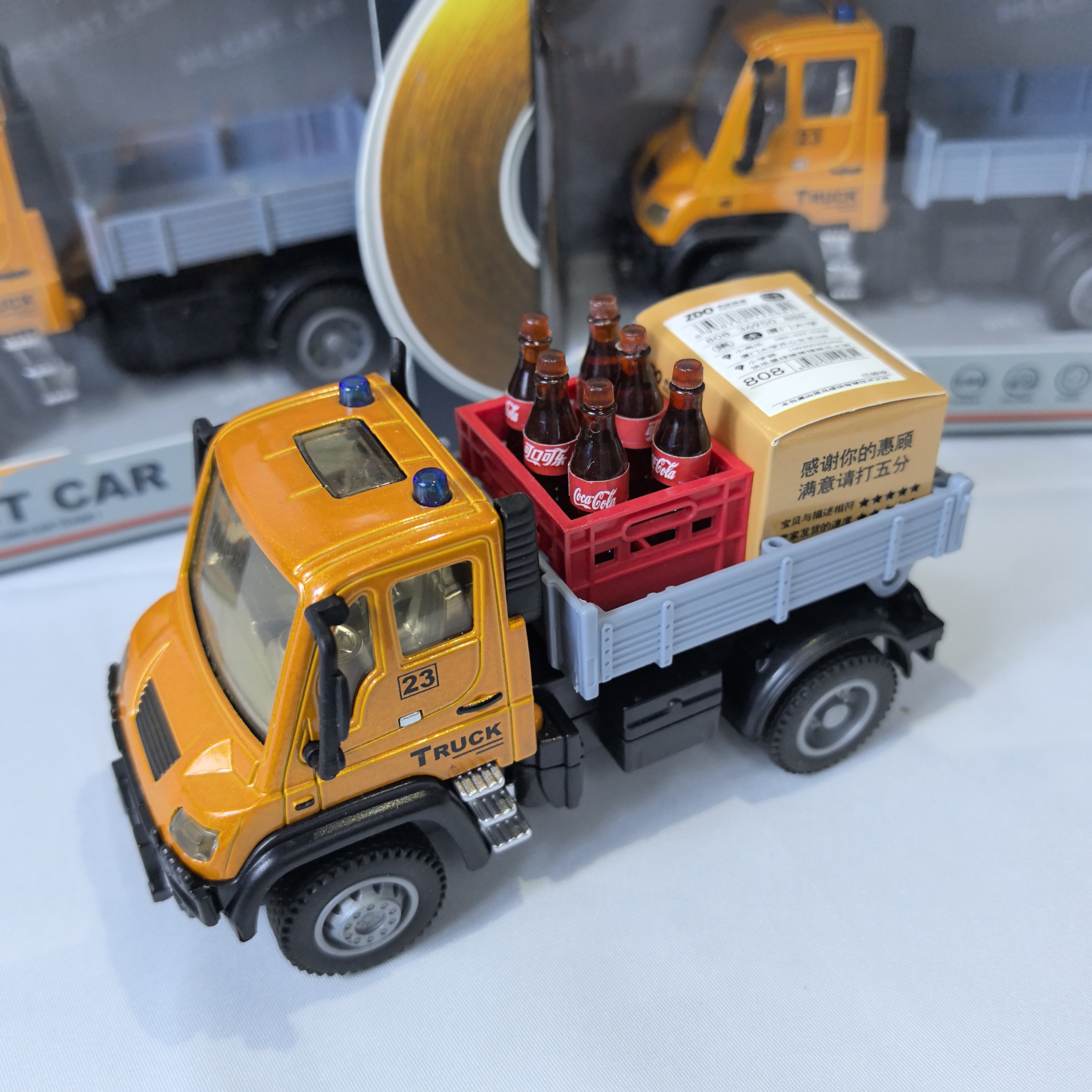 合金声光仿真德式卡车回力滑行车男孩儿童耐摔汽车玩具模型摆件