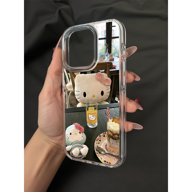 摆件可爱KT橙汁适用iPhone16可爱15PLUS手机壳14苹果13大孔12软11