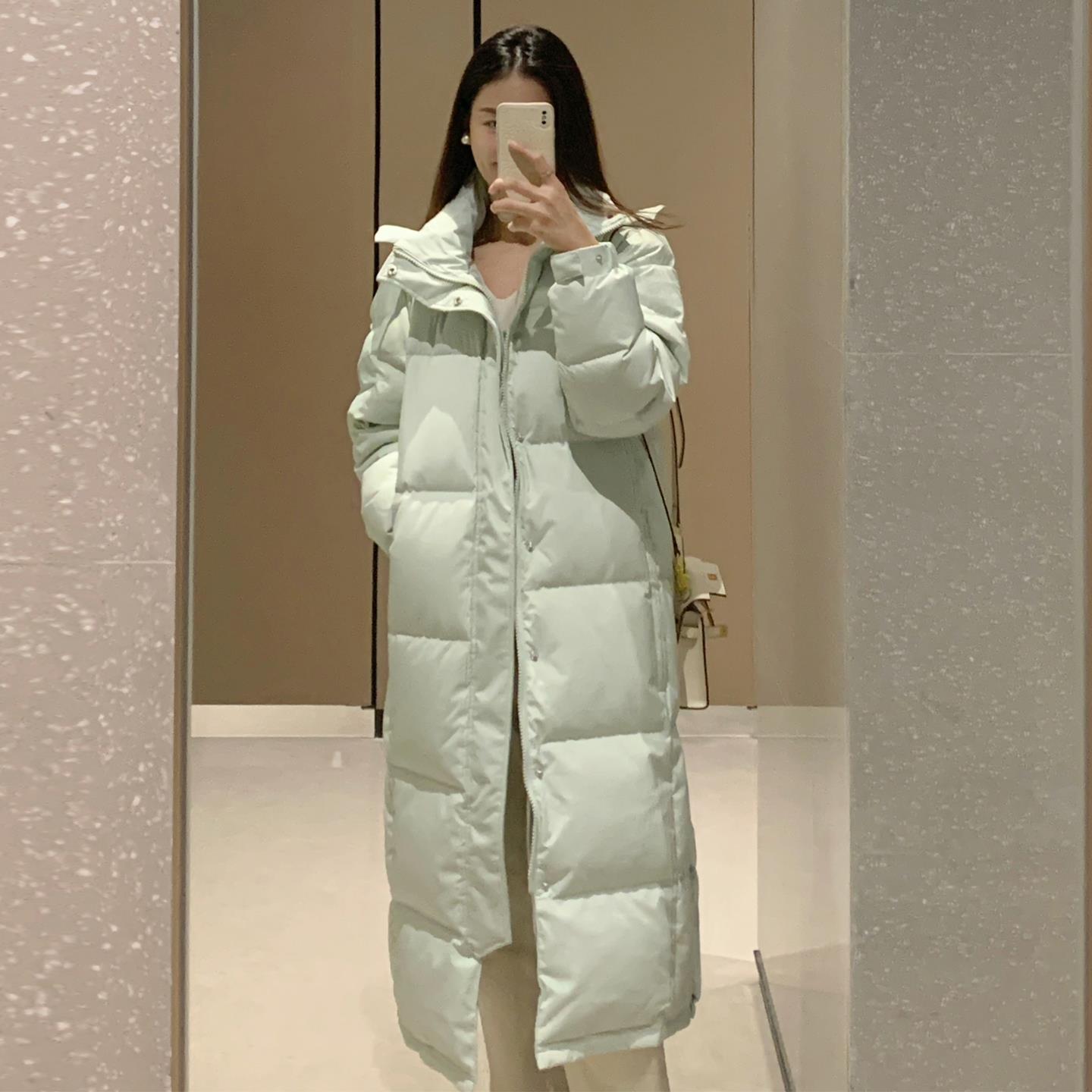 2025年新款中戏羽绒服女长款长过膝加厚宽松白鸭绒学生情侣外套冬