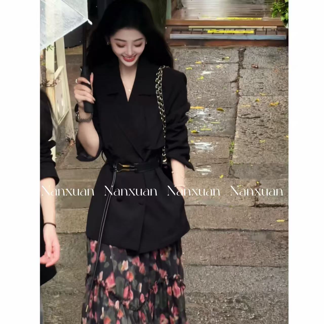 【南萱】【首尔街】秋季时尚高腰显瘦修身型短款极简风西装5QWYZ10221