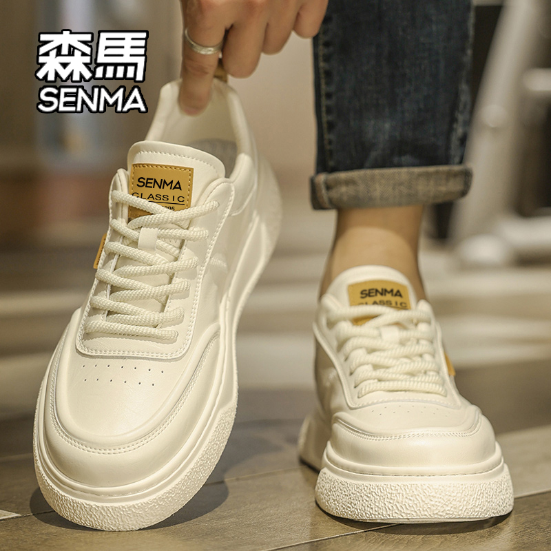 SENMA/森马小白男鞋冬季休闲高级感平板鞋青少年厚底防滑运动潮鞋