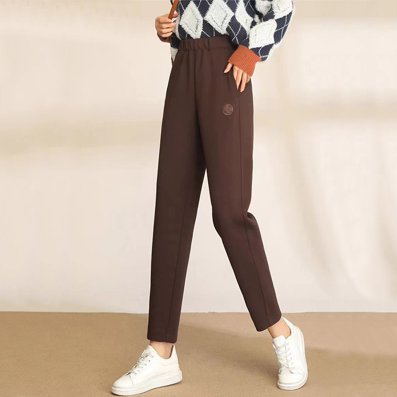 6876哈伦裤女新款老爹裤加绒萝卜裤女休闲裤子