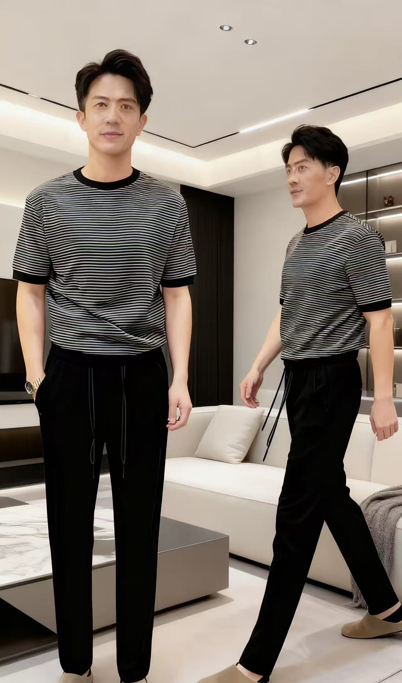 秋冬新款加绒男士高档金丝绒百搭垂感直筒裤慵懒风痞帅宽松休闲裤