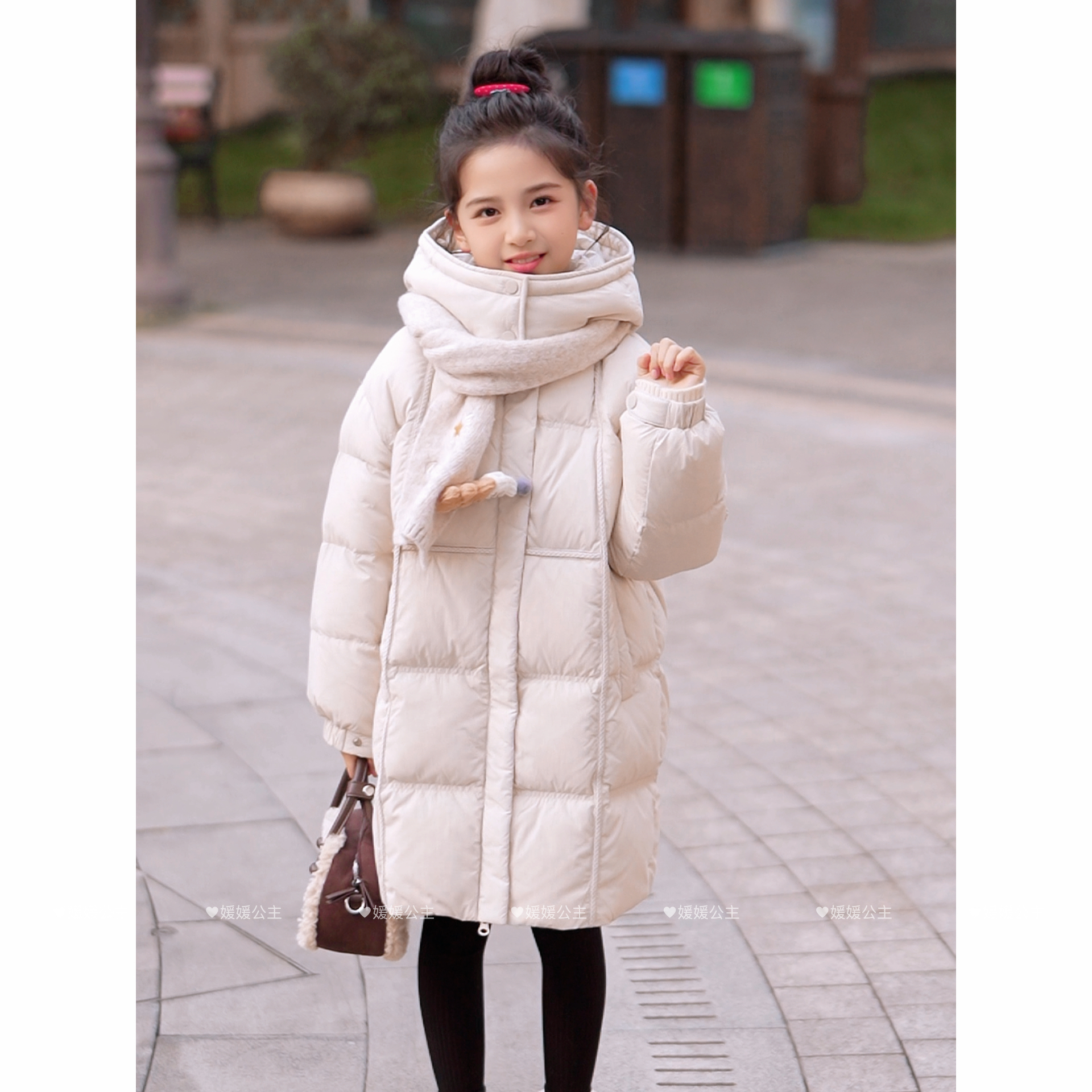 媛媛公主2025冬季儿童羽绒服女童外套秋冬款长款羽绒服15415Q077
