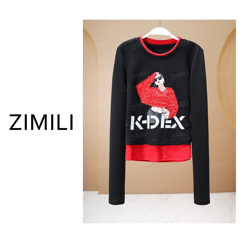 【亮哥欧货女装】冬季热感天丝《定格》黑色高弹显瘦打底上衣26135-B3