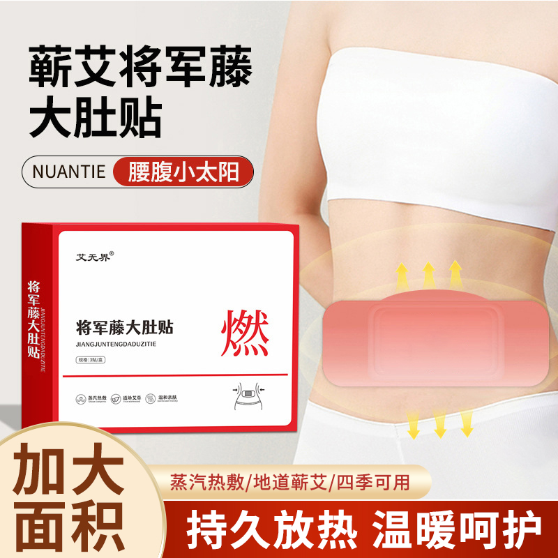 热敷将军藤大肚贴草本蒸汽艾灸贴腰腹贴自发热暖宝宝艾草贴宫暖贴