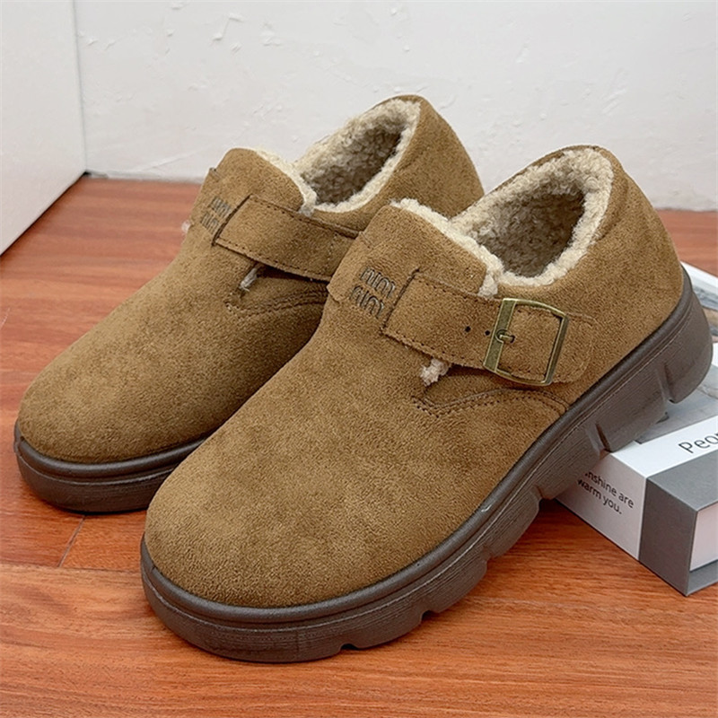 冬季新款加绒老北京布鞋时尚百搭女棉鞋厚底勃肯鞋女加厚保暖棉鞋