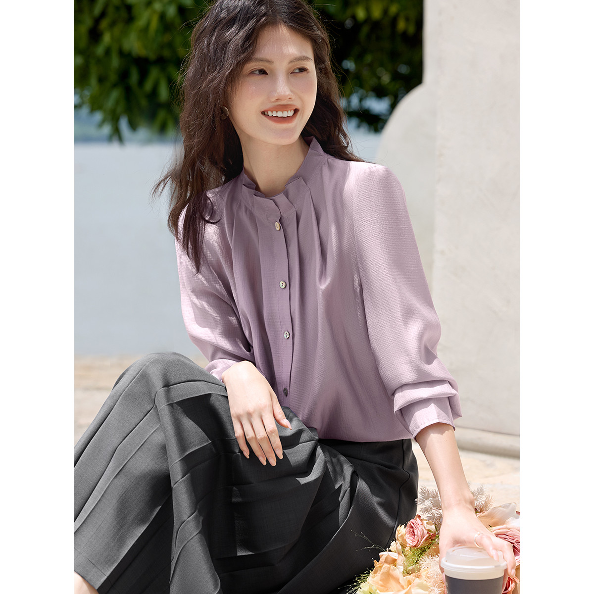 法式高级感轻奢长袖雪纺衬衫女秋季新款职业通勤宽松显瘦气质上衣