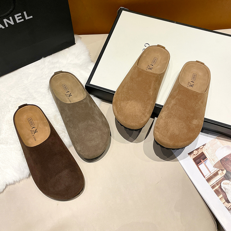 网红厚底勃肯包头半拖鞋女2025新款爆款防滑复古丑萌休闲穆勒鞋