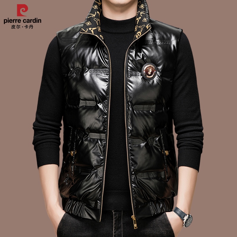 【皮尔卡丹】男士羽绒马甲冬季新款潮流帅气轻奢高档立领羽绒坎肩