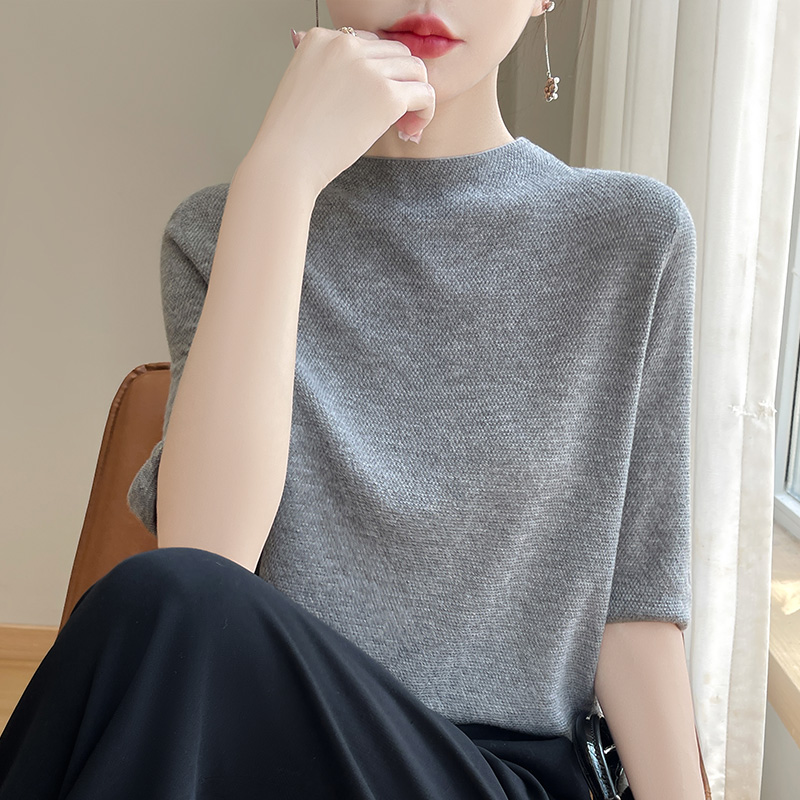 大码女装夏装2025新款洋气短袖T恤宽松显瘦春夏薄款半袖针织上衣