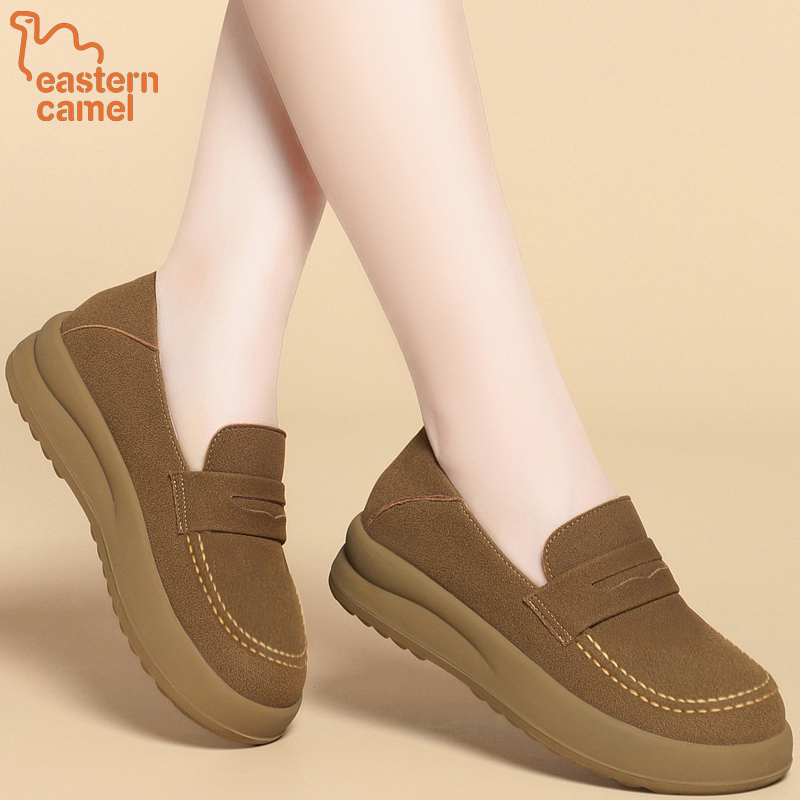 东方骆驼新款勃肯单鞋舒适鞋春秋厚底增高休闲乐福鞋百搭款女鞋