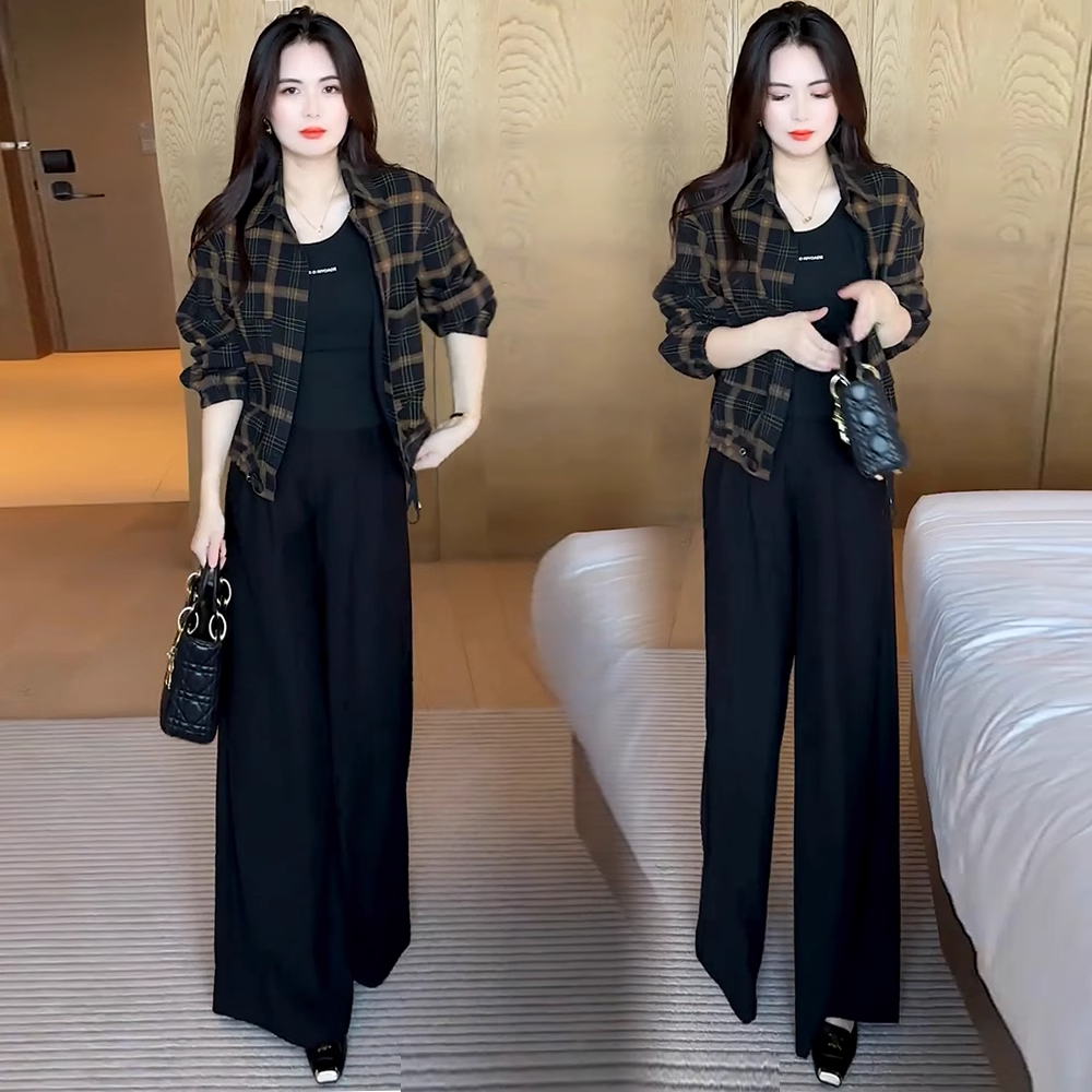 时尚长袖牛仔短外套女2025秋季洋气质宽松显瘦拼接格子小个子上衣