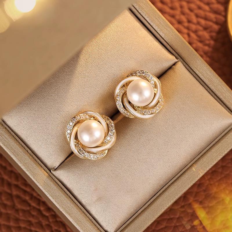 CAIEM KAIET 925银耳饰 小众精致珍珠耳钉女轻奢高级感气质耳环